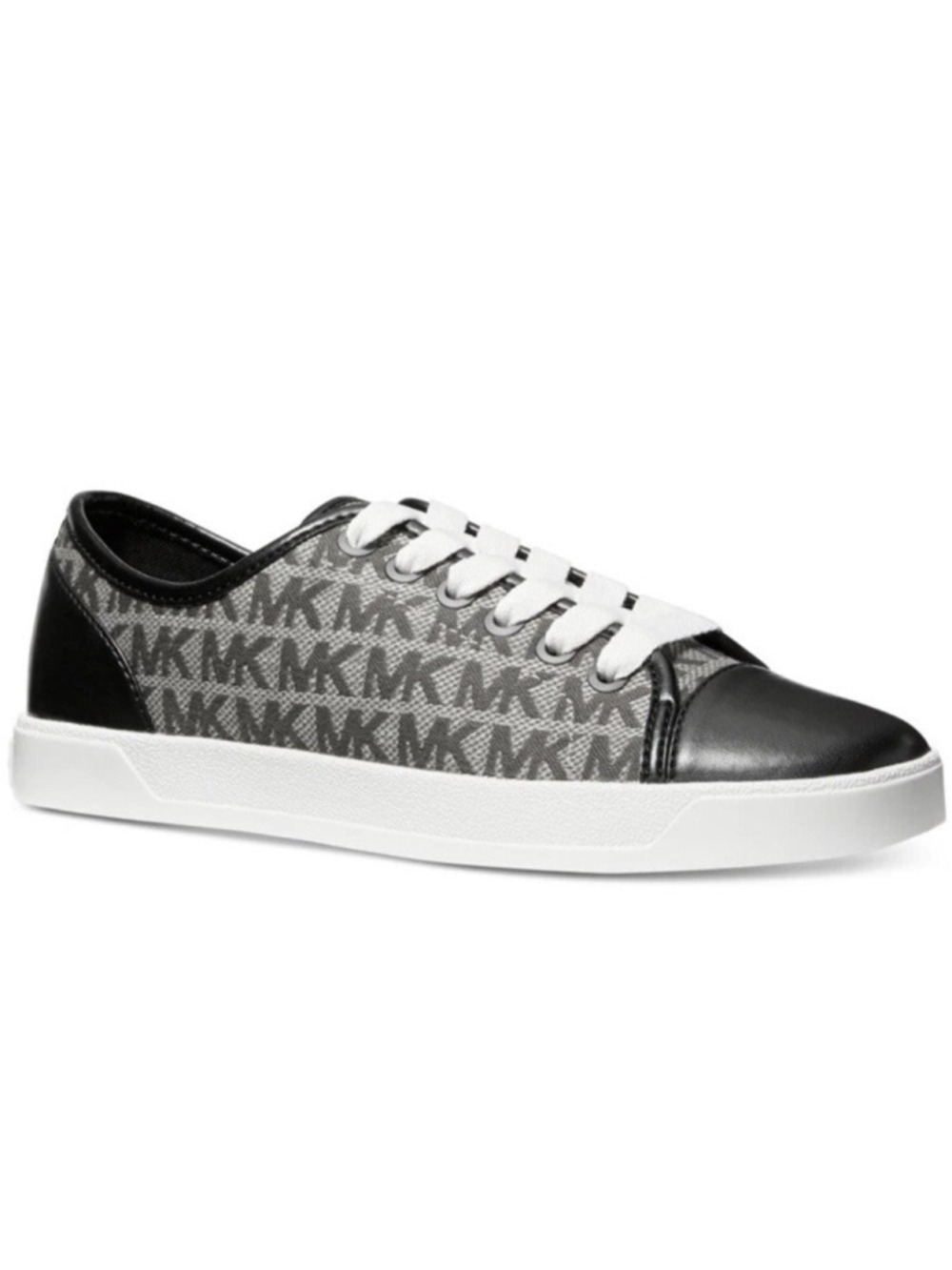 Michael Kors MK City Sneakers monogram graphite black lace up shoes women's 6M